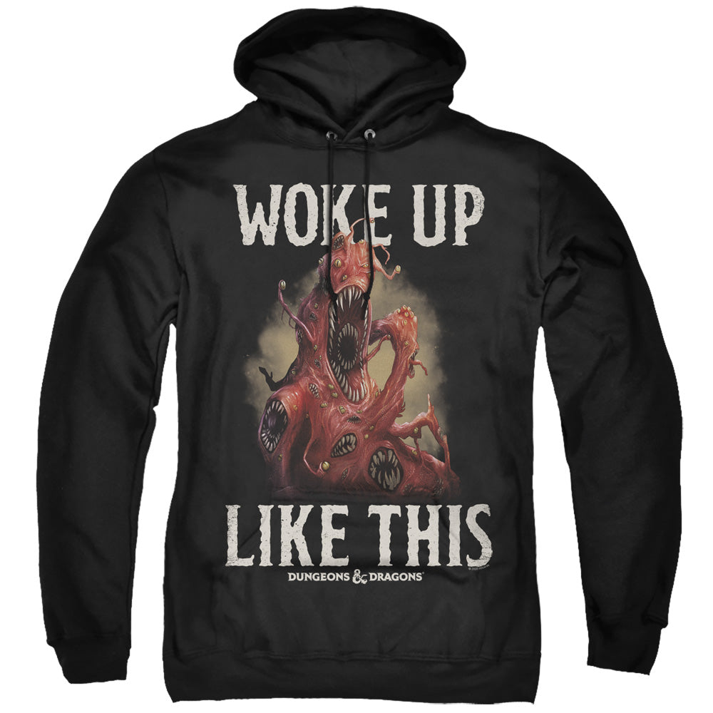 DUNGEONS AND DRAGONS/WOKE LIKE THIS - ADULT PULLOVER HOODIE - BLACK