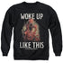 DUNGEONS AND DRAGONS/WOKE LIKE THIS - ADULT CREWNECK SWEATSHIRT - BLACK