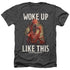 DUNGEONS AND DRAGONS/WOKE LIKE THIS - ADULT HEATHER - BLACK