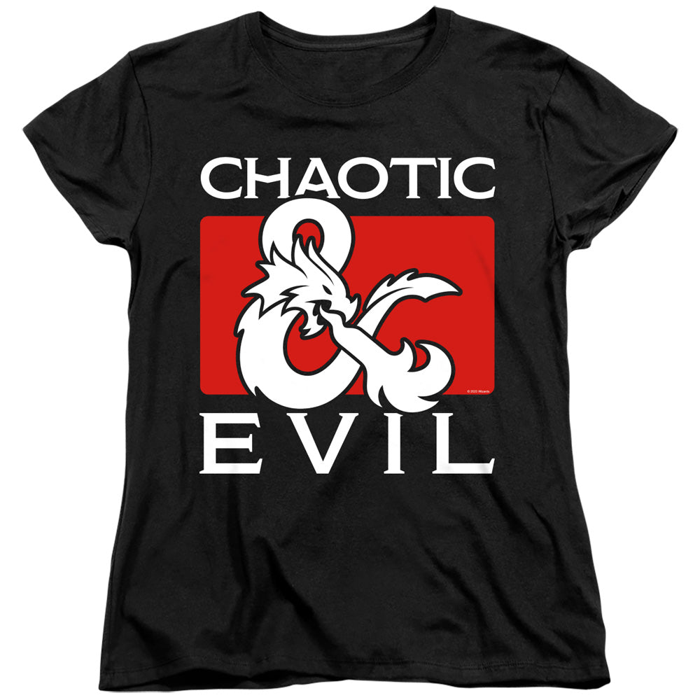 DUNGEONS AND DRAGONS/CHAOTIC EVIL - S/S WOMENS TEE - BLACK