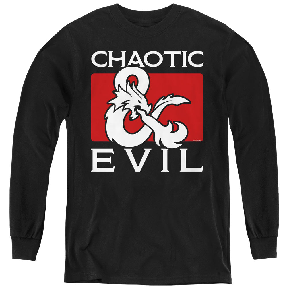 DUNGEONS AND DRAGONS/CHAOTIC EVIL - YOUTH LONG SLEEVE TEE - BLACK