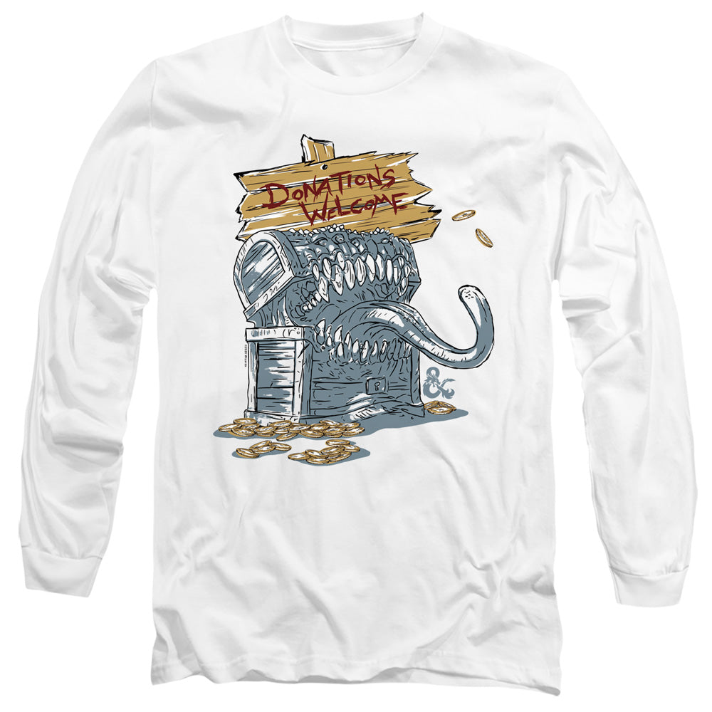 DUNGEONS AND DRAGONS/DONATIONS WELCOME MIMIC - L/S ADULT 18/1 - WHITE