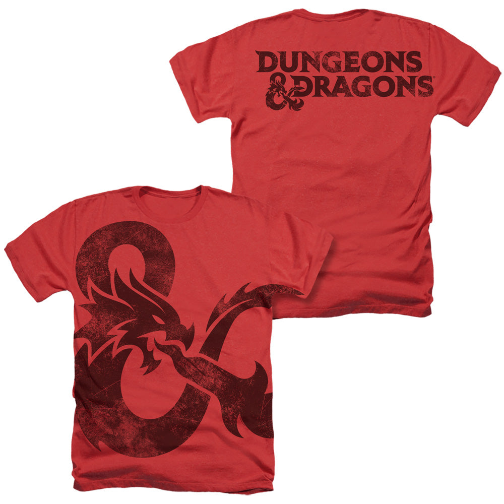 DUNGEONS AND DRAGONS/GIANT AMPERSAND - ADULT HEATHER - RED