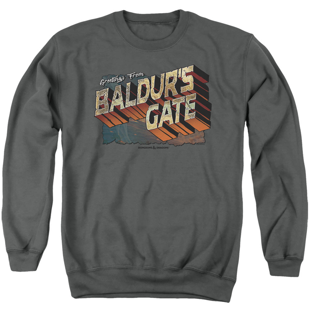 DUNGEONS AND DRAGONS/BALDURS GATE - ADULT CREWNECK SWEATSHIRT - CHARCOAL