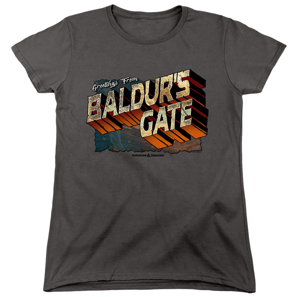 DUNGEONS AND DRAGONS/BALDURS GATE - S/S WOMENS TEE - CHARCOAL