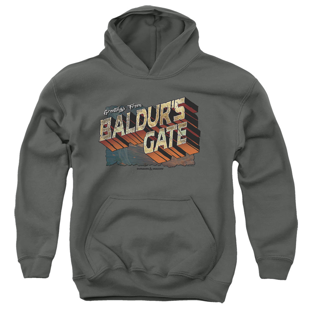 DUNGEONS AND DRAGONS/BALDURS GATE - YOUTH PULLOVER HOODIE - CHARCOAL