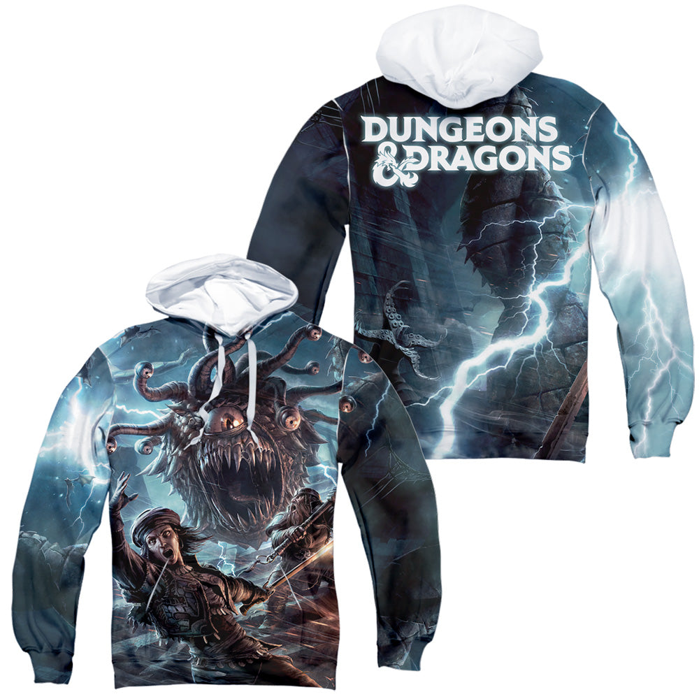 DUNGEONS AND DRAGONS/MONSTER MANUAL COVER (FRONT/BACK PRINT) - ADULT POLY PULLOVER HOODIE - MULTI