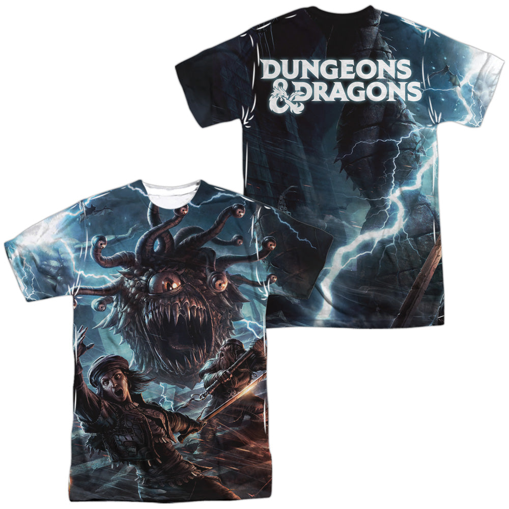 DUNGEONS AND DRAGONS/MONSTER MANUAL COVER (FRONT/BACK PRINT) - S/S ADULT POLY CREW - MULTI