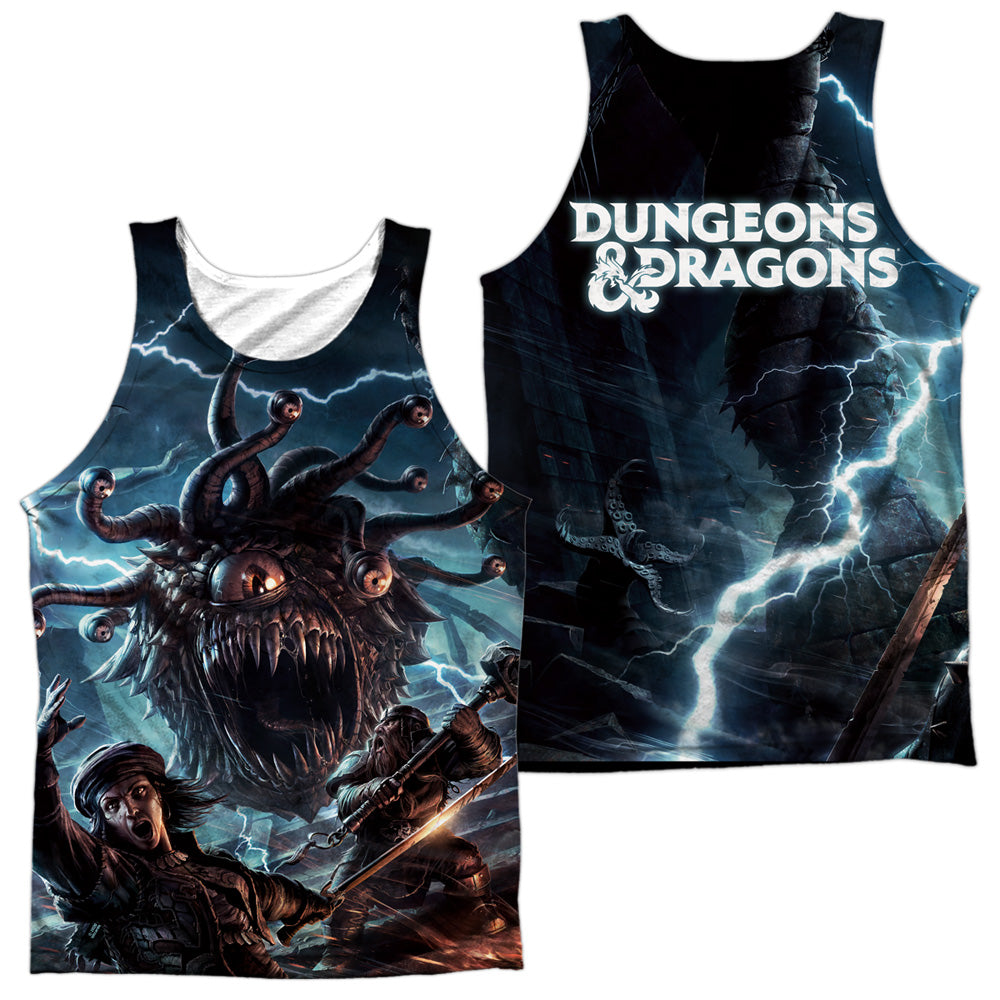 DUNGEONS AND DRAGONS/MONSTER MANUAL COVER (FRONT/BACK PRINT) - ADULT POLY TANK TOP - MULTI