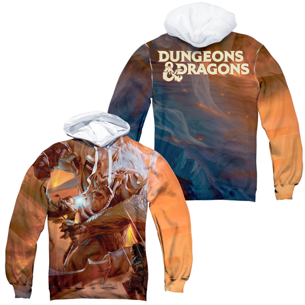 DUNGEONS AND DRAGONS/PLAYERS HANDBOOK COVER (FRONT/BACK PRINT) - ADULT POLY PULLOVER HOODIE - MULTI
