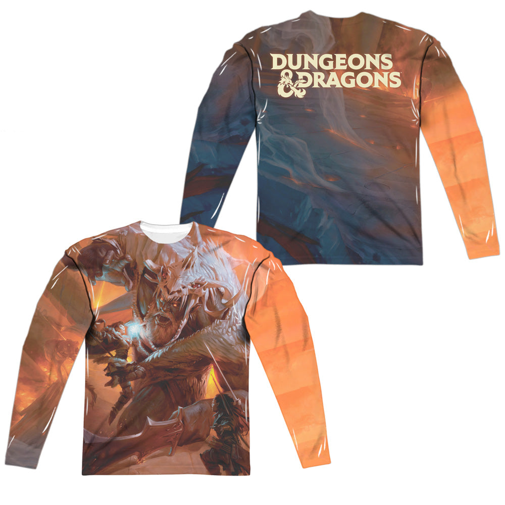 DUNGEONS AND DRAGONS/PLAYERS HANDBOOK COVER (FRONT/BACK PRINT) - L/S ADULT POLY CREW  - MULTI