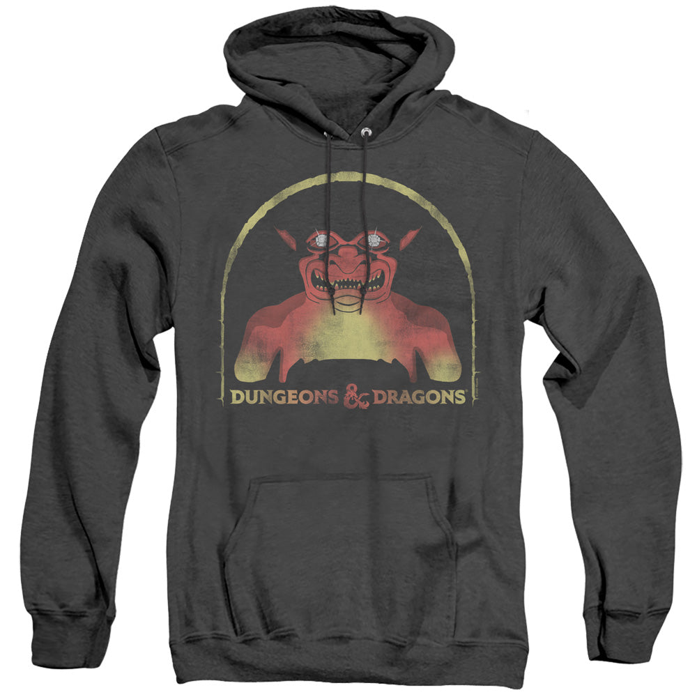 DUNGEONS AND DRAGONS/OLD SCHOOL - ADULT HEATHER HOODIE - BLACK