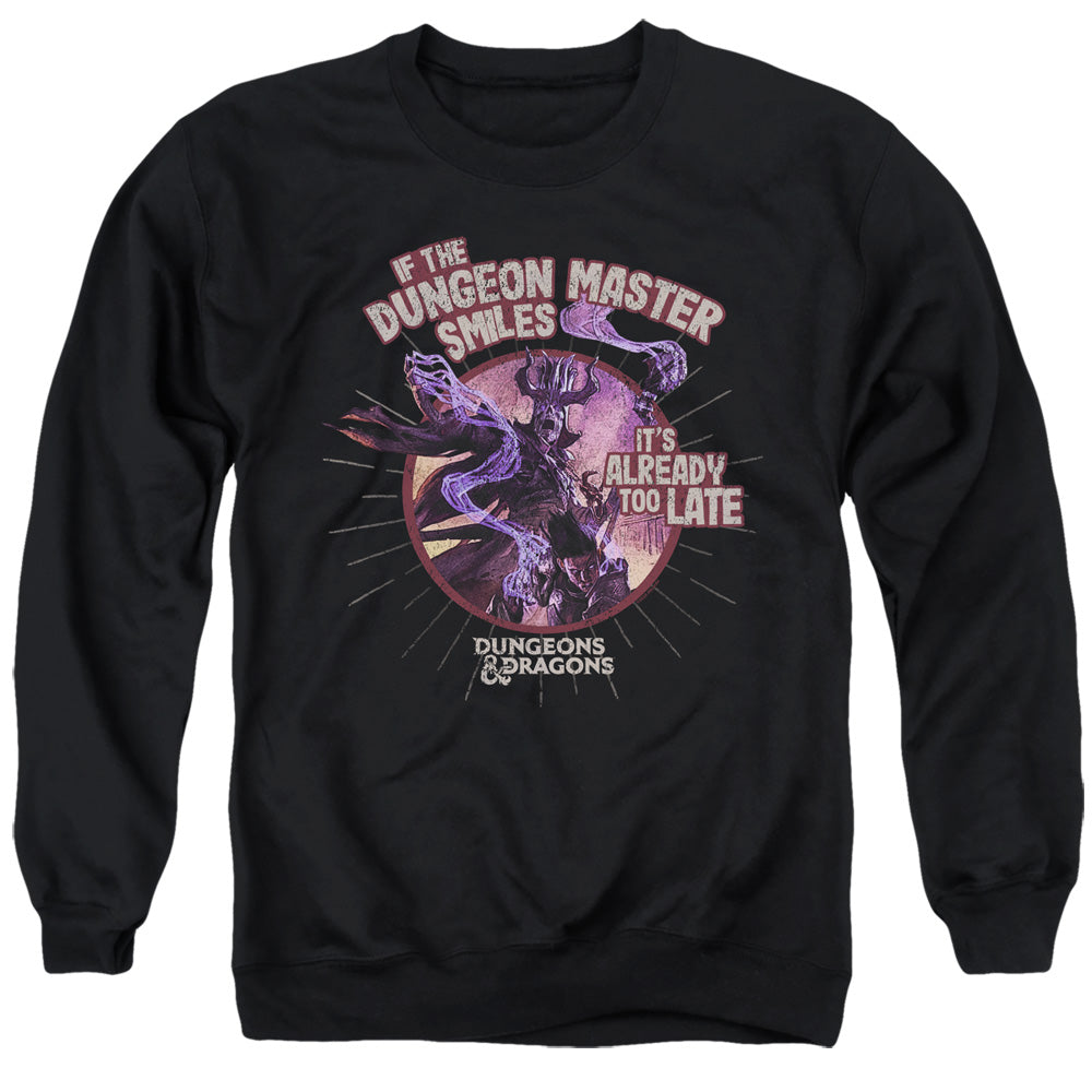 DUNGEONS AND DRAGONS/DUNGEON MASTER SMILES - ADULT CREWNECK SWEATSHIRT - BLACK