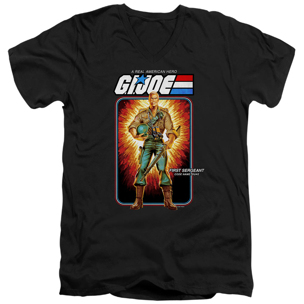G.I. JOE/DUKE CARD - S/S ADULT V-NECK 30/1 - BLACK