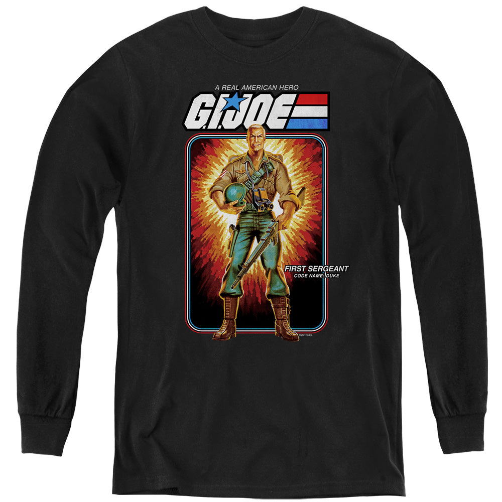 G.I. JOE/DUKE CARD - YOUTH LONG SLEEVE TEE - BLACK