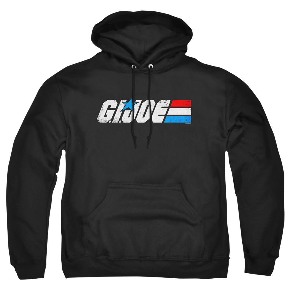 G.I. JOE/DISTRESSED LOGO - ADULT PULLOVER HOODIE - BLACK