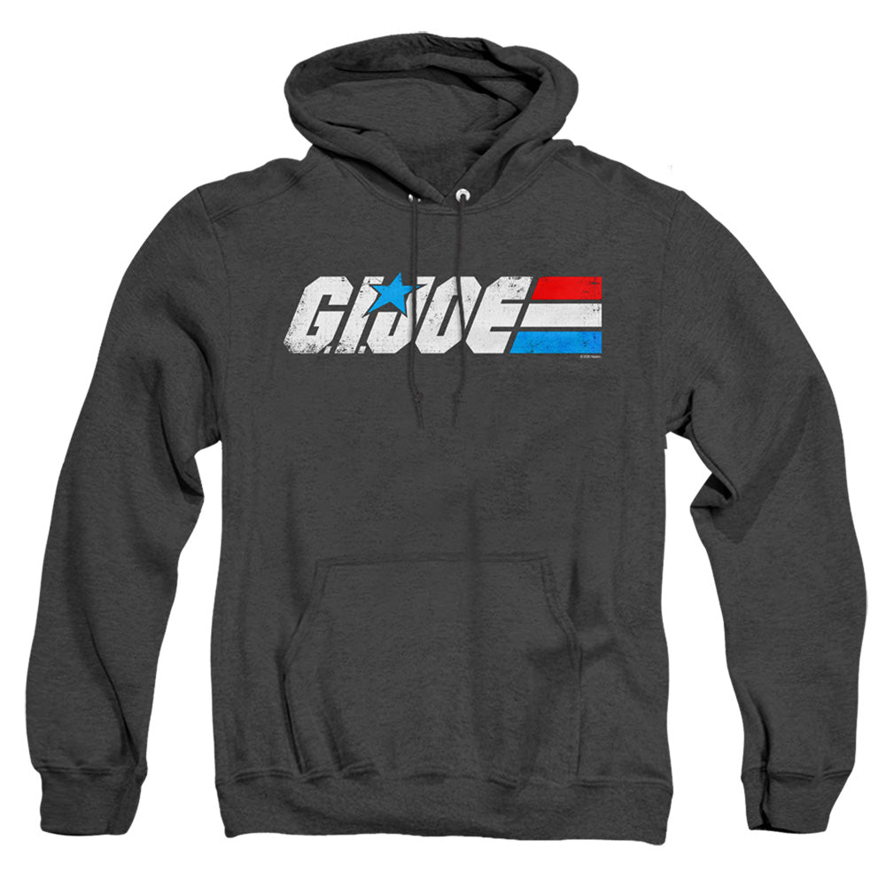 G.I. JOE/DISTRESSED LOGO - ADULT HEATHER HOODIE - BLACK