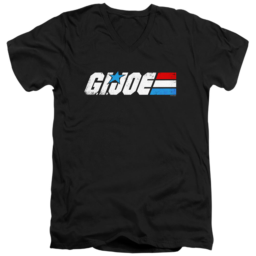 G.I. JOE/DISTRESSED LOGO - S/S ADULT V-NECK 30/1 - BLACK