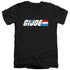G.I. JOE/DISTRESSED LOGO - S/S ADULT V-NECK 30/1 - BLACK