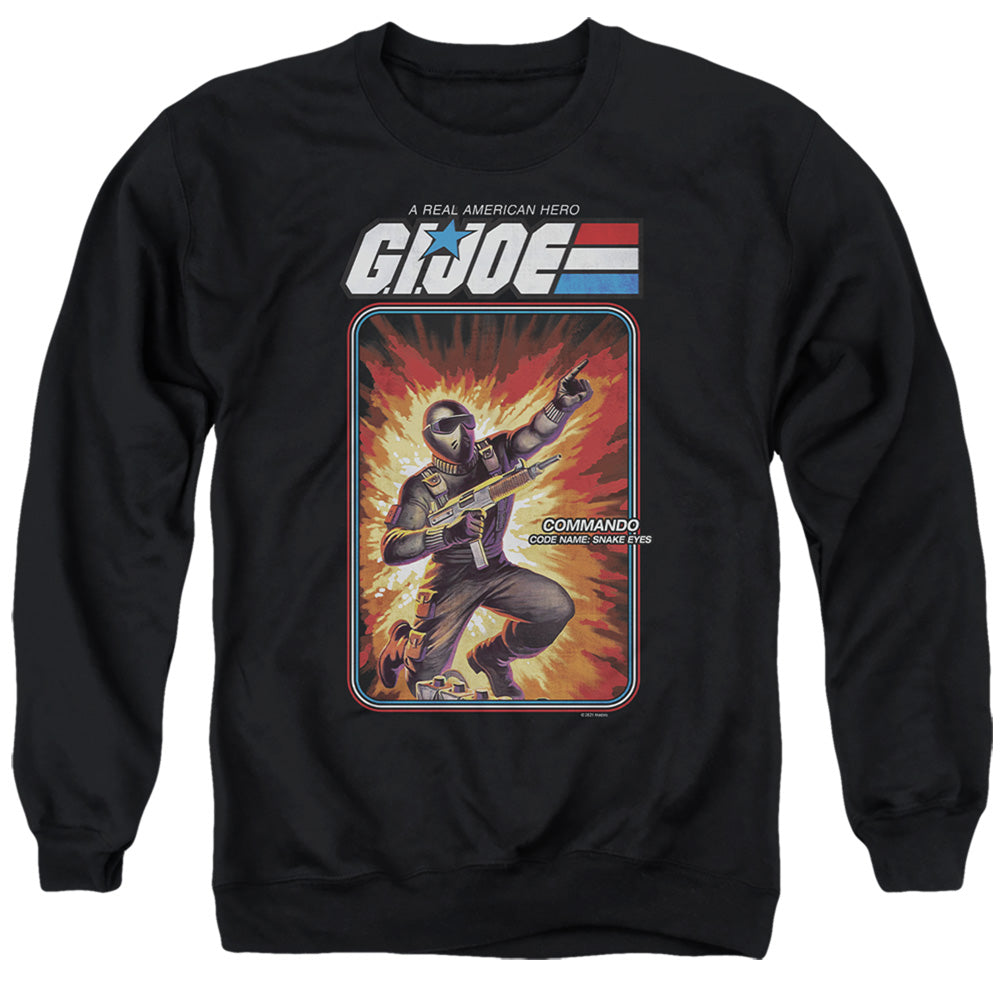 G.I. JOE/SNAKE EYES CARD - ADULT CREWNECK SWEATSHIRT - BLACK