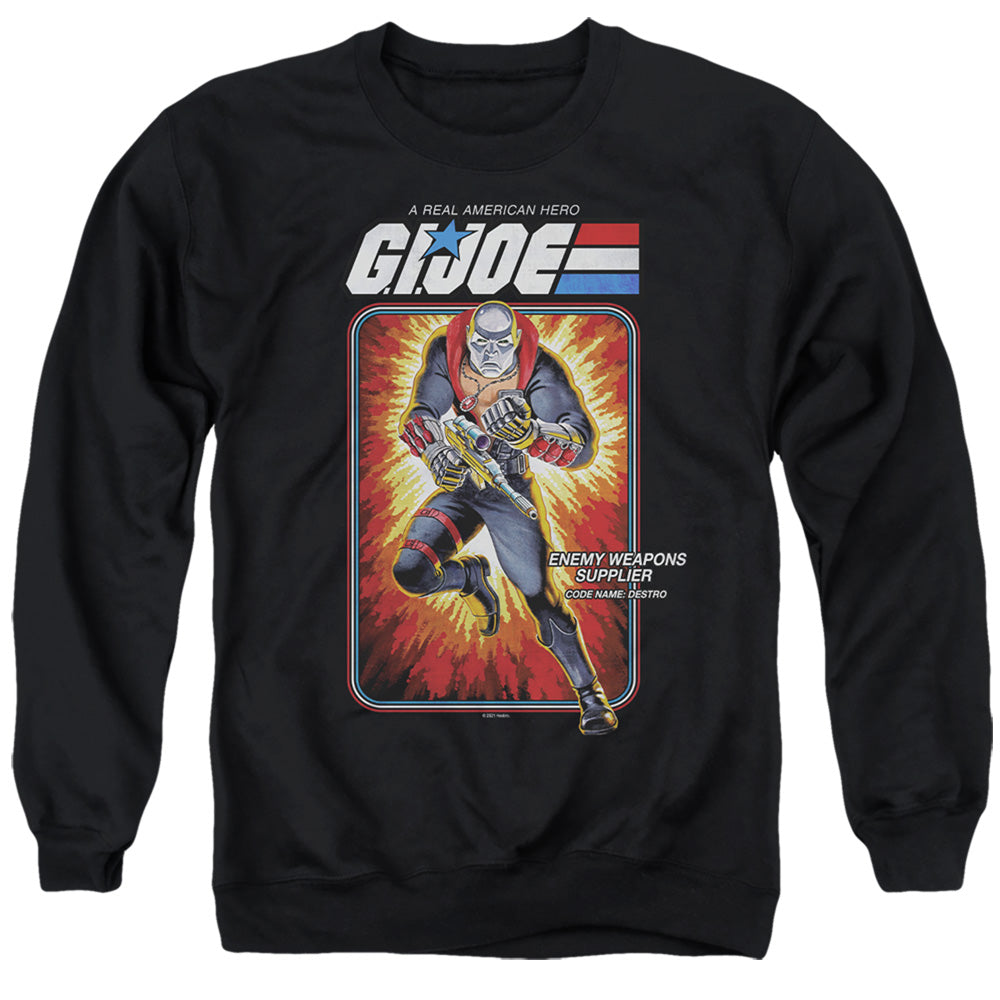 G.I. JOE/DESTRO CARD - ADULT CREWNECK SWEATSHIRT - BLACK