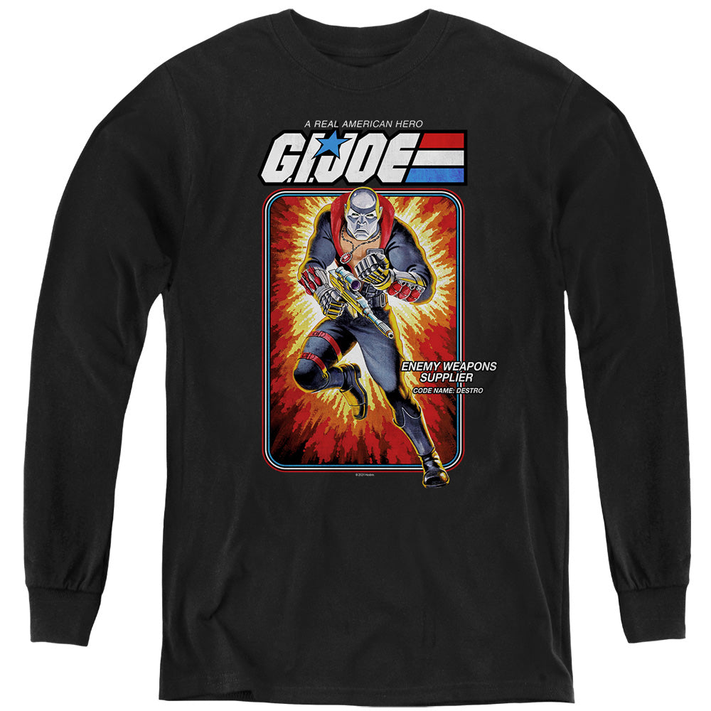 G.I. JOE/DESTRO CARD - YOUTH LONG SLEEVE TEE - BLACK