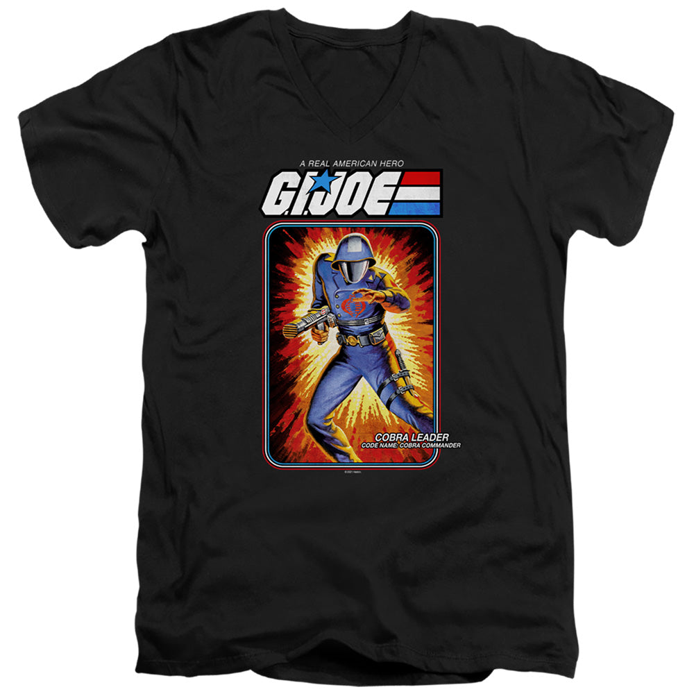 G.I. JOE/COBRA COMMANDER CARD - S/S ADULT V-NECK 30/1 - BLACK