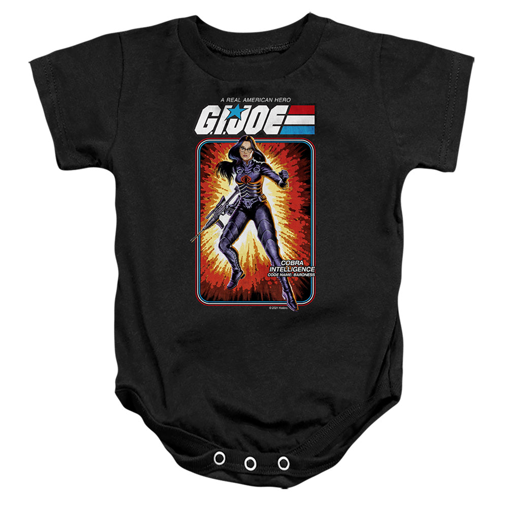 G.I. JOE/BARONESS CARD - INFANT SNAPSUIT - BLACK