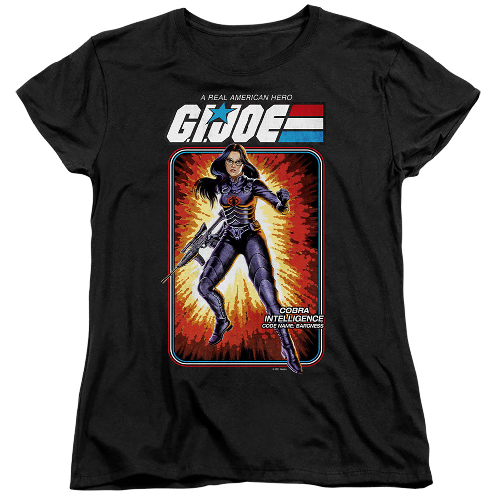 G.I. JOE/BARONESS CARD - S/S WOMENS TEE - BLACK
