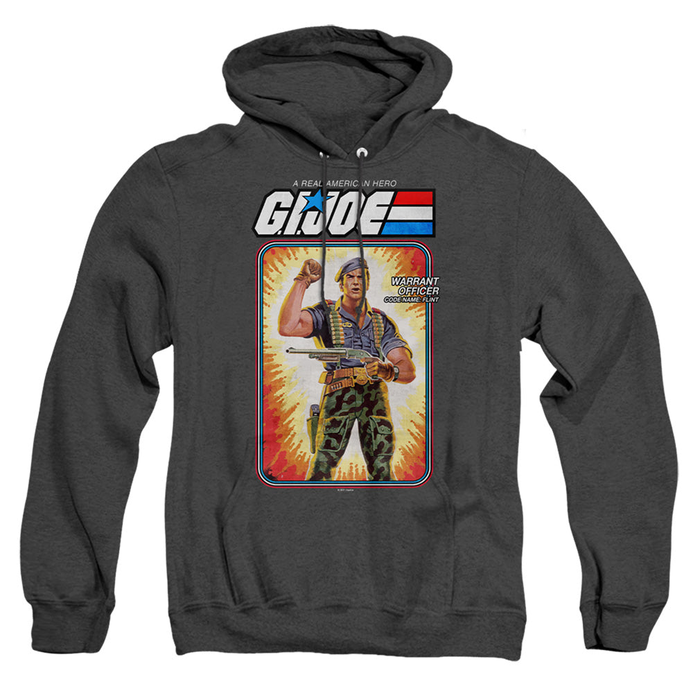 G.I. JOE/FLINT CARD - ADULT HEATHER HOODIE - BLACK