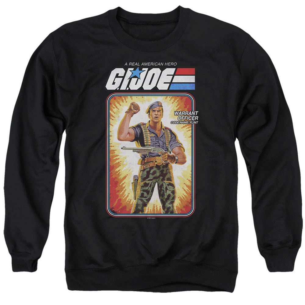 G.I. JOE/FLINT CARD - ADULT CREWNECK SWEATSHIRT - BLACK