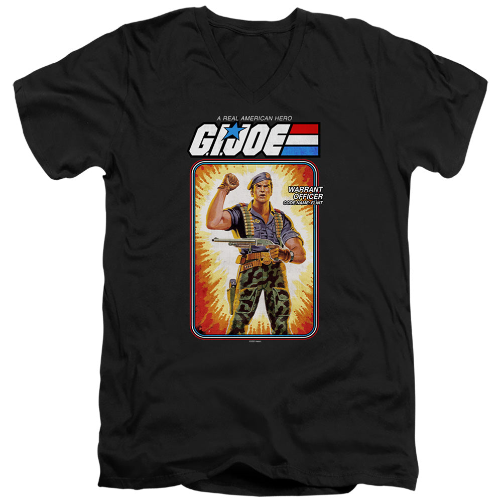 G.I. JOE/FLINT CARD - S/S ADULT V-NECK 30/1 - BLACK