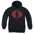 G.I. JOE/COBRA LOGO - YOUTH PULLOVER HOODIE - BLACK