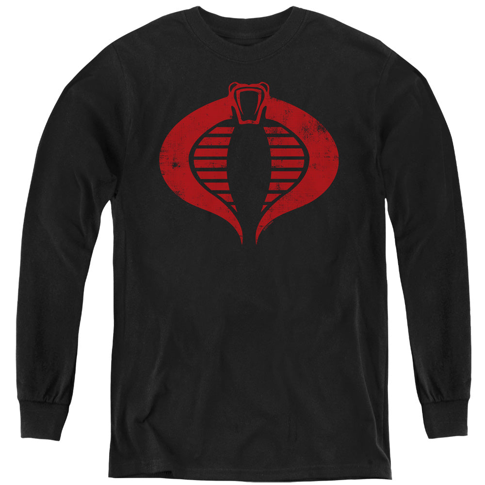 G.I. JOE/COBRA LOGO - YOUTH LONG SLEEVE TEE - BLACK