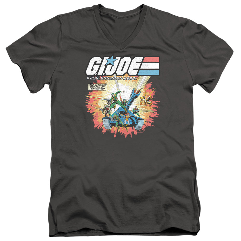 G.I. JOE/REAL AMERICAN HERO - S/S ADULT V-NECK 30/1 - CHARCOAL