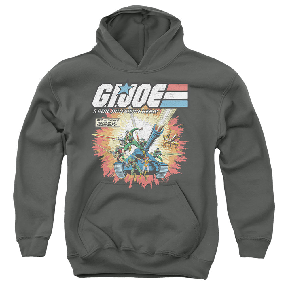 G.I. JOE/REAL AMERICAN HERO - YOUTH PULLOVER HOODIE - CHARCOAL