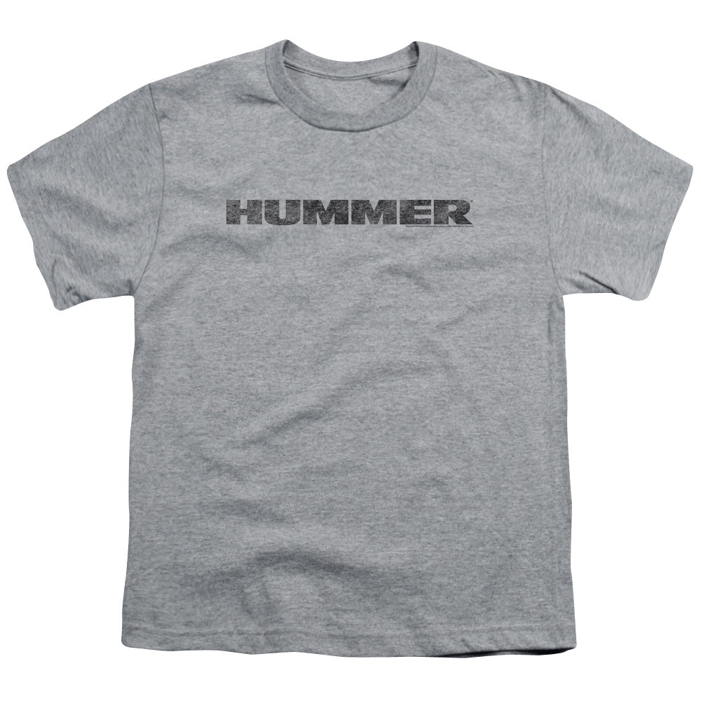 HUMMER/DISTRESSED HUMMER LOGO - S/S YOUTH 18/1 - ATHLETIC HEATHER