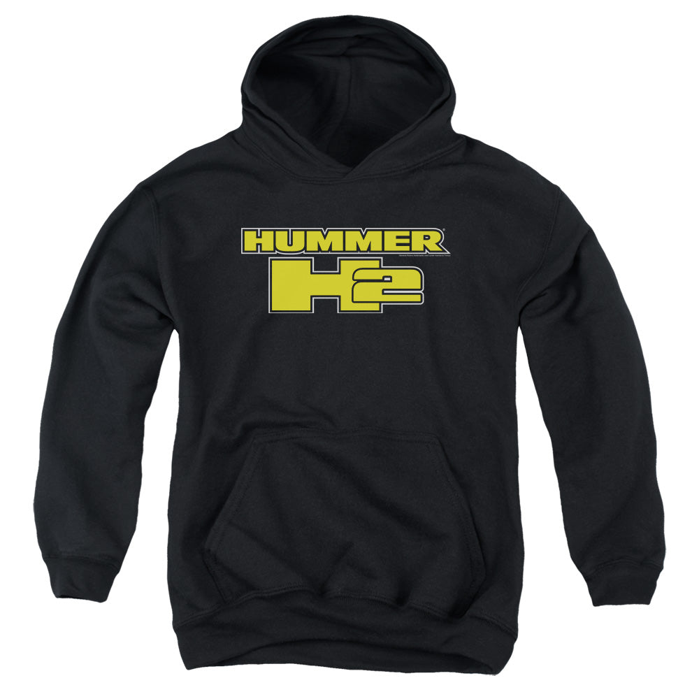 HUMMER/H2 BLOCK LOGO - YOUTH PULLOVER HOODIE - BLACK