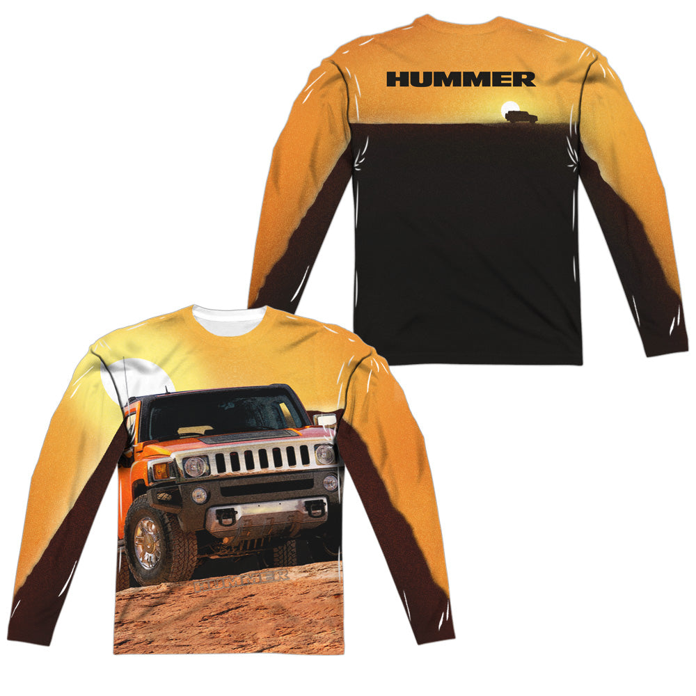 HUMMER/SUNSET RIDE (FRONT/BACK PRINT) - L/S ADULT POLY CREW  - MULTI