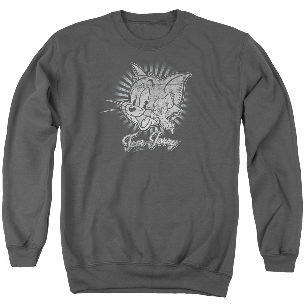TOM AND JERRY/CLASSIC PALS - ADULT CREWNECK SWEATSHIRT - CHARCOAL