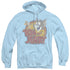 TOM AND JERRY/WATER DAMAGED - ADULT PULLOVER HOODIE - LIGHT BLUE