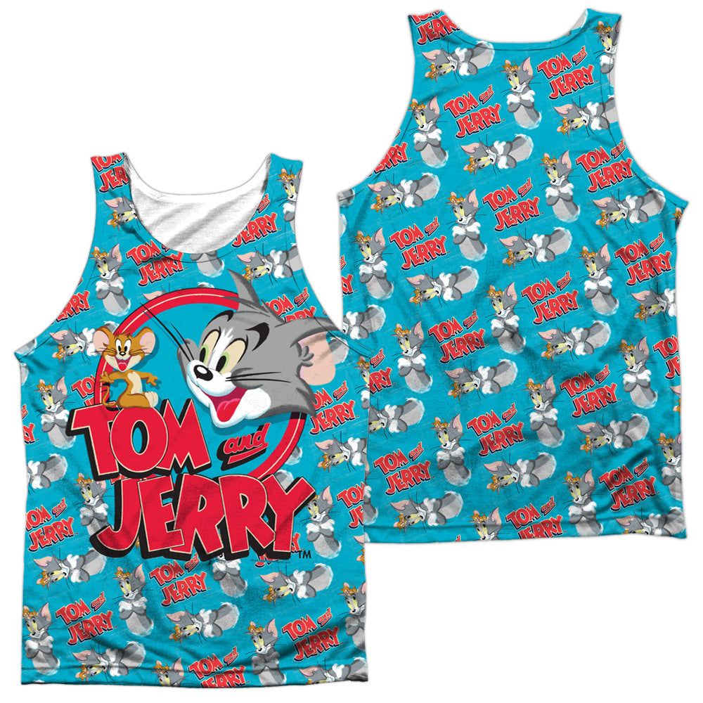 TOM AND JERRY/DOUBLE TROUBLE (FRONT/BACK PRINT) - ADULT POLY TANK TOP - MULTI