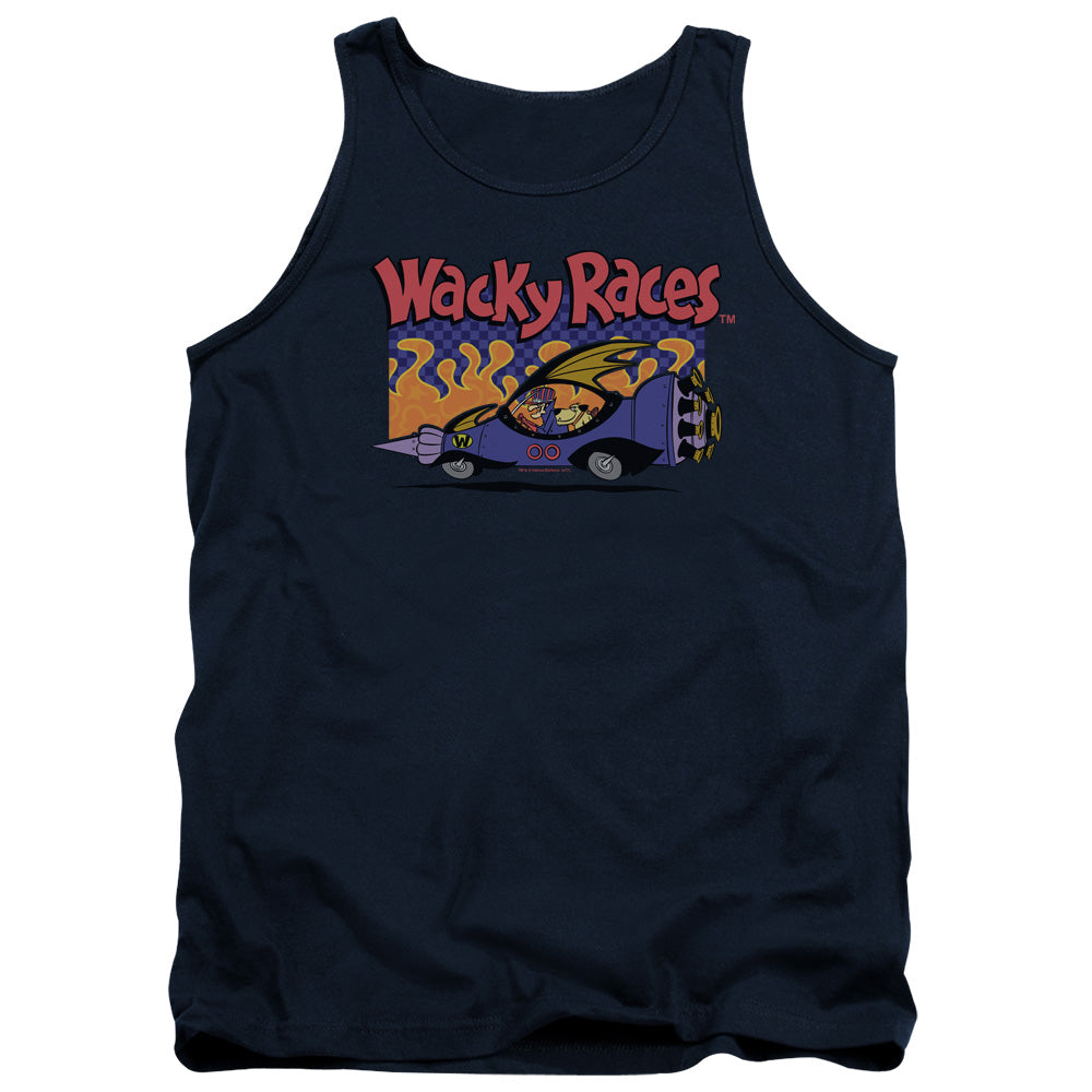 WACKY RACES/WACKY RACES LOGO - ADULT TANK -  NAVY