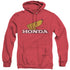 HONDA/YELLOW WING LOGO - ADULT HEATHER HOODIE - RED