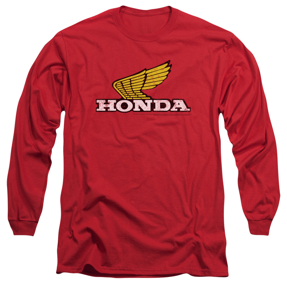 HONDA/YELLOW WING LOGO - L/S ADULT 18/1 - RED