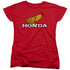 HONDA/YELLOW WING LOGO - S/S WOMENS TEE - RED