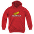 HONDA/YELLOW WING LOGO - YOUTH PULLOVER HOODIE - RED