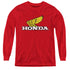 HONDA/YELLOW WING LOGO - YOUTH LONG SLEEVE TEE - RED