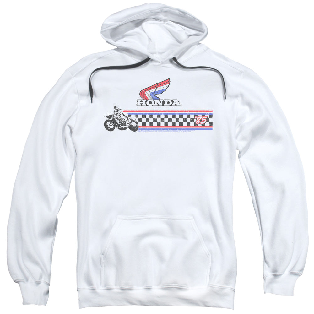 HONDA/1985 RED WHITE BLUE - ADULT PULLOVER HOODIE - WHITE