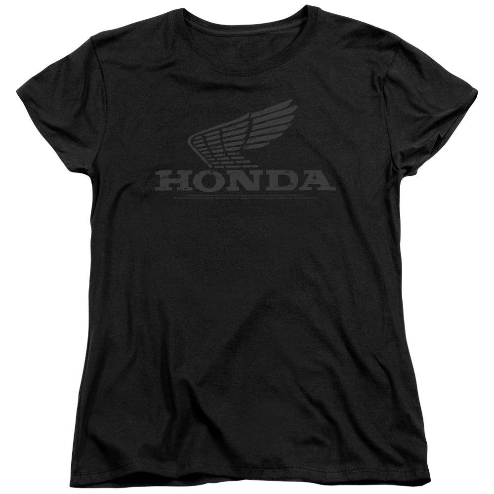 HONDA/VINTAGE WING - S/S WOMENS TEE - BLACK